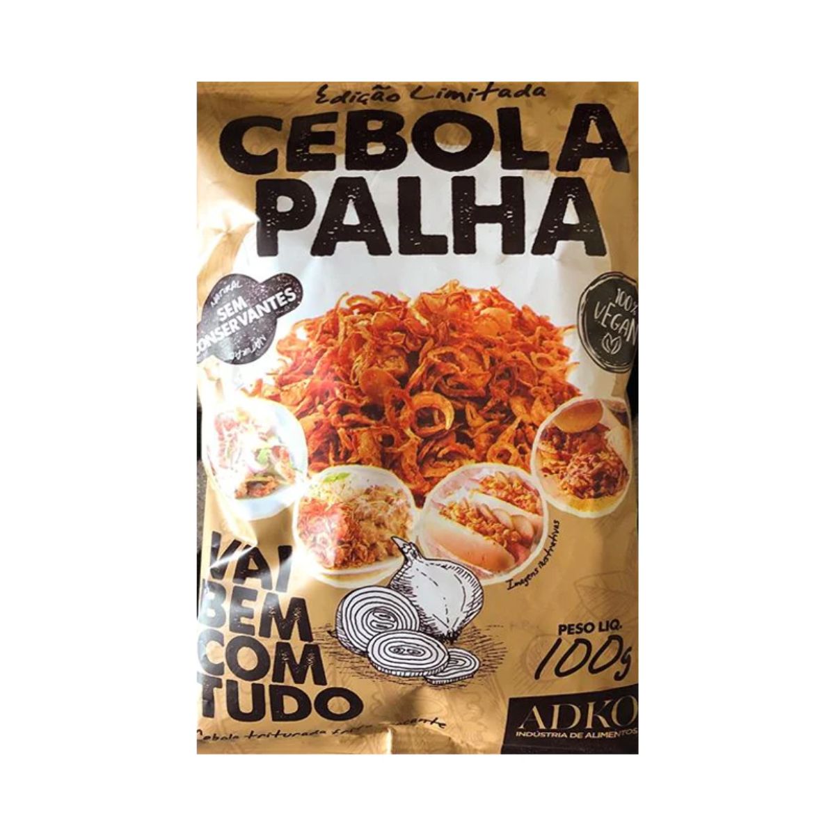 Cebola Palha 100% Vegano Adkos Tradicional Pacote 100 g