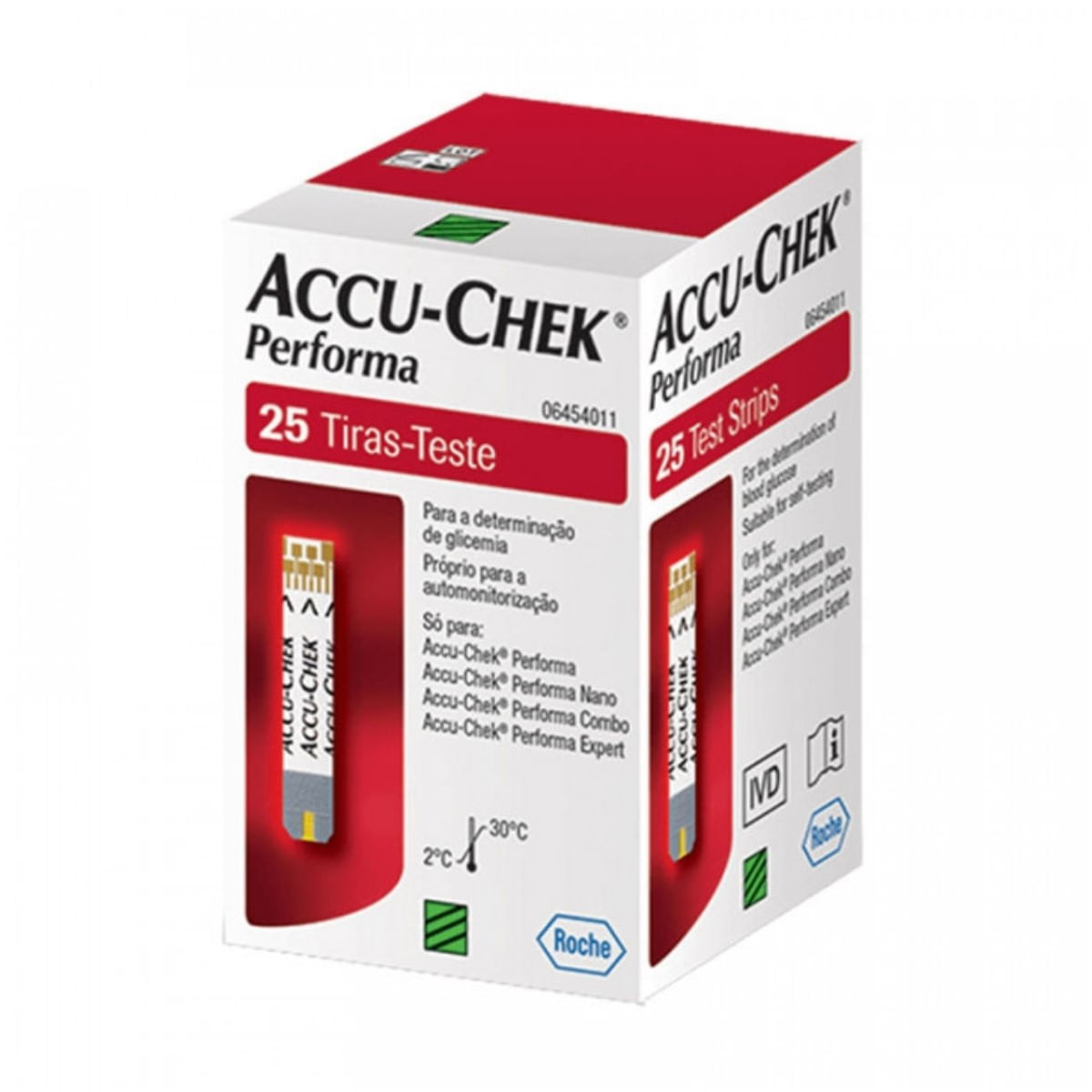 Tiras Accu Chek Performa Para Controle de Glicemia 25 Unidades