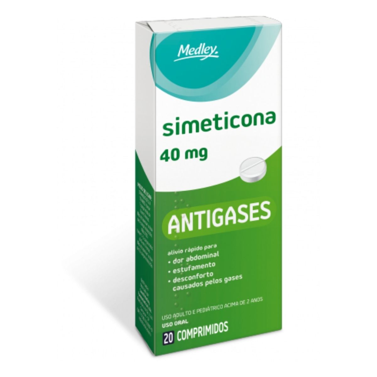 Antigases Simeticona 40mg Medley Genérico com 20 Comprimidos