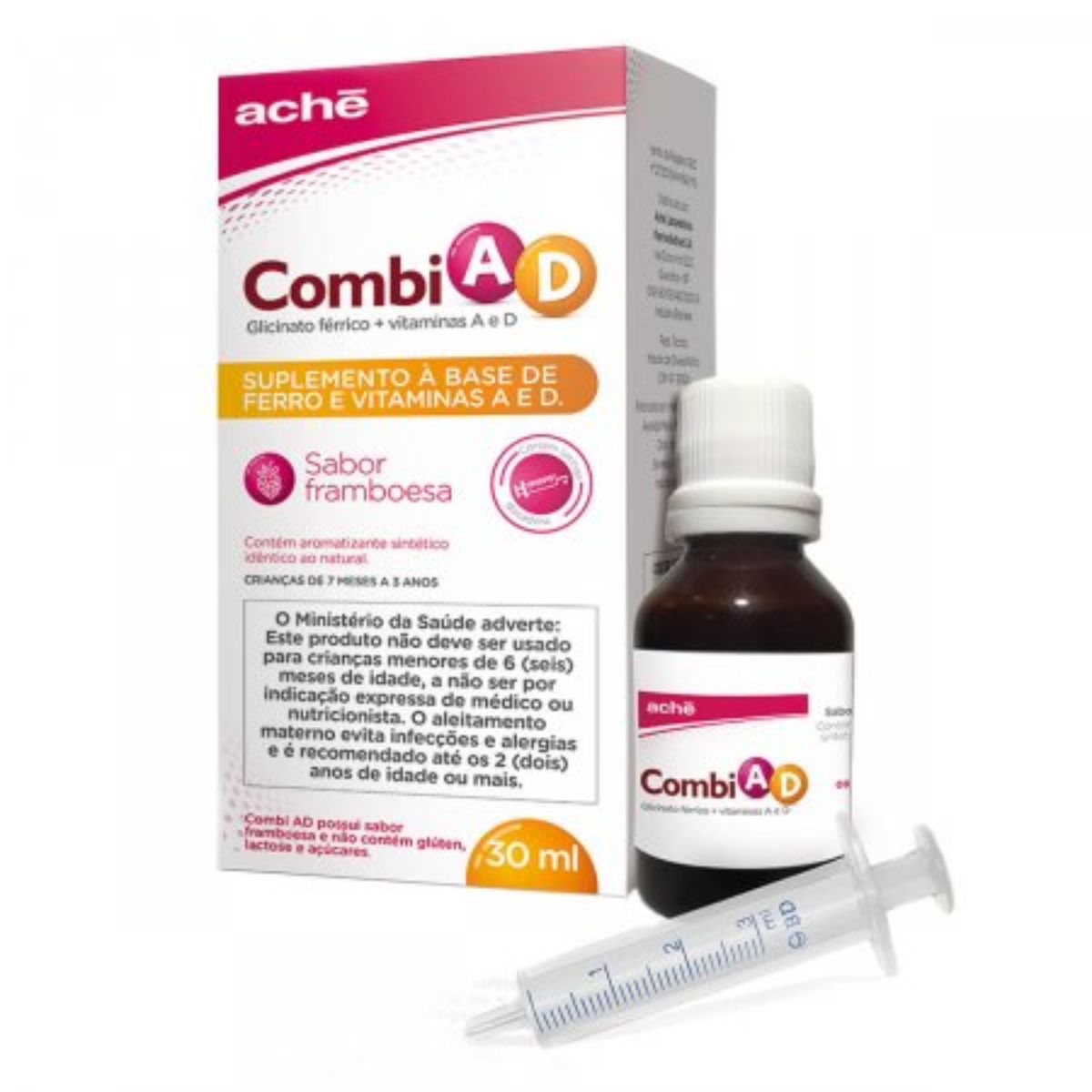 Suplemento Vitamínico Combi AD Sabor Framboeza Com 30ml