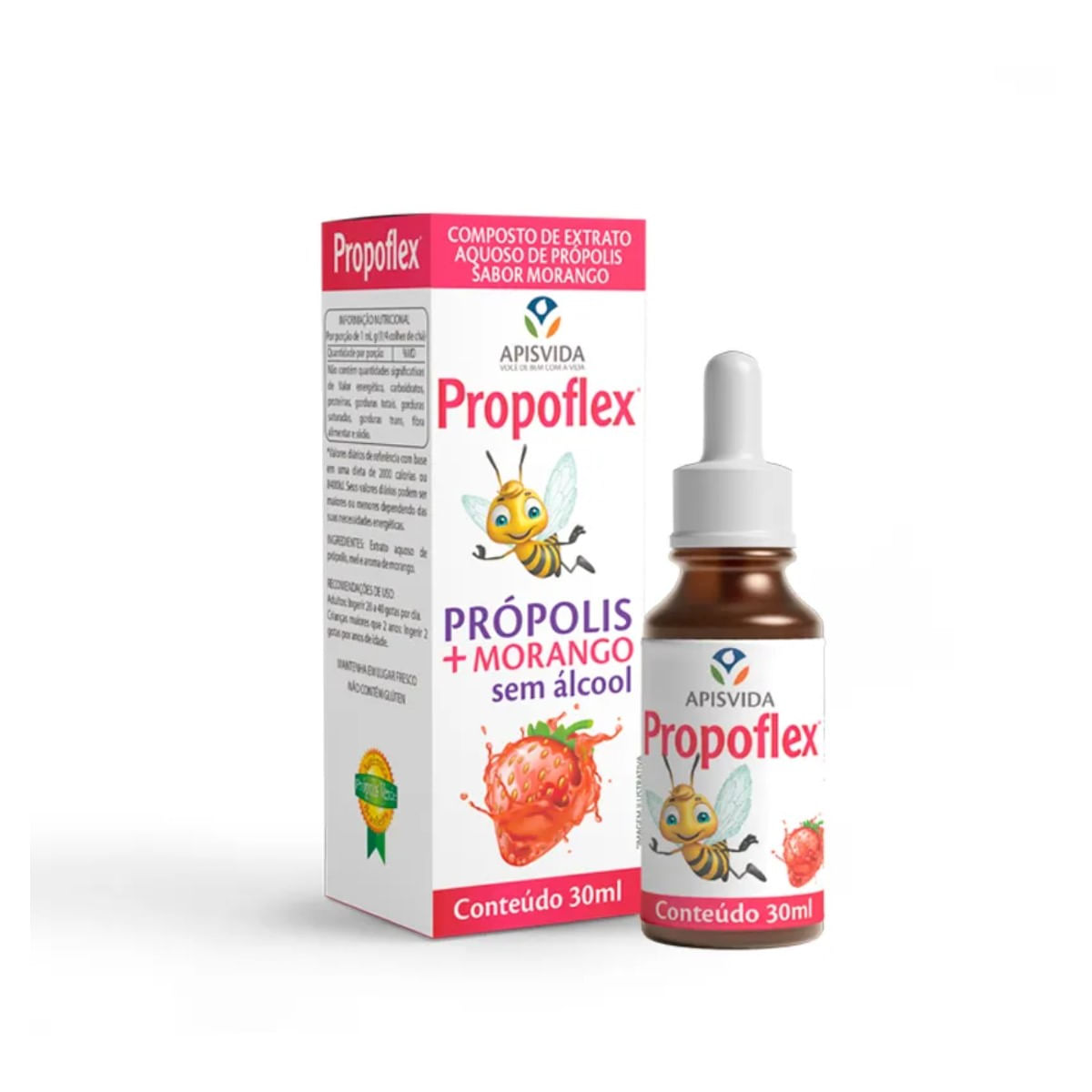 Extrato de Propólis Propoflex Aquoso Sabor Morango Apis Vida 30ml