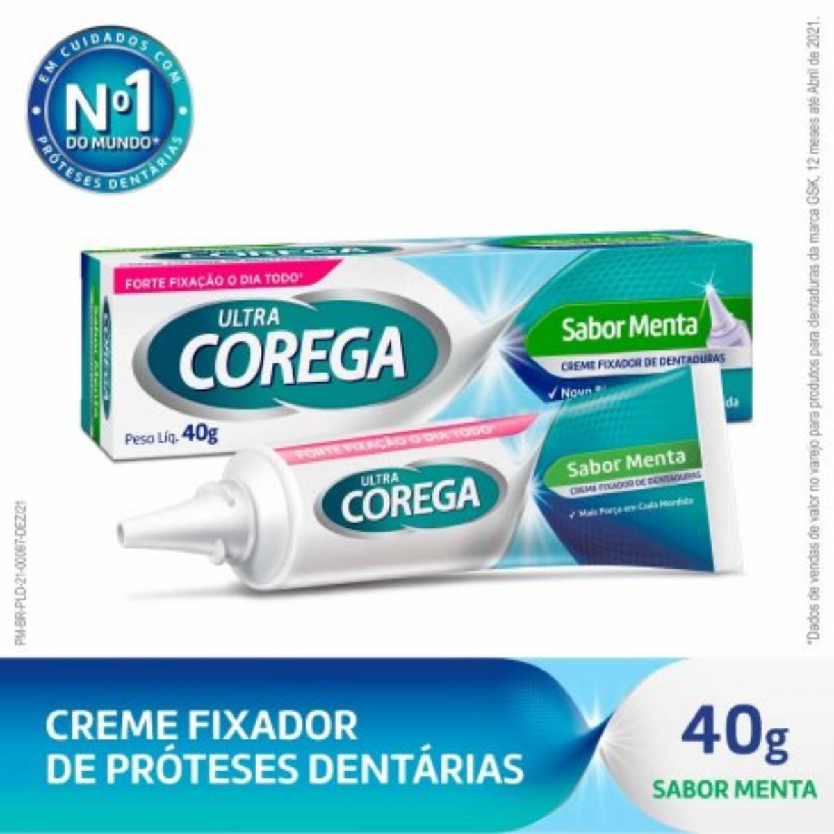 Ultra Corega Creme Max Fixação Mais Refrescância Sabor Menta Fixador de prótese 40g