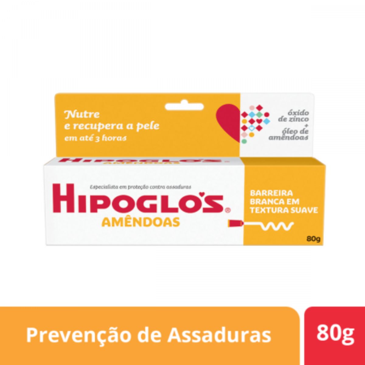 Creme Para Assaduras Hipoglós Amêndoas Nutre e Recupera Com 80g