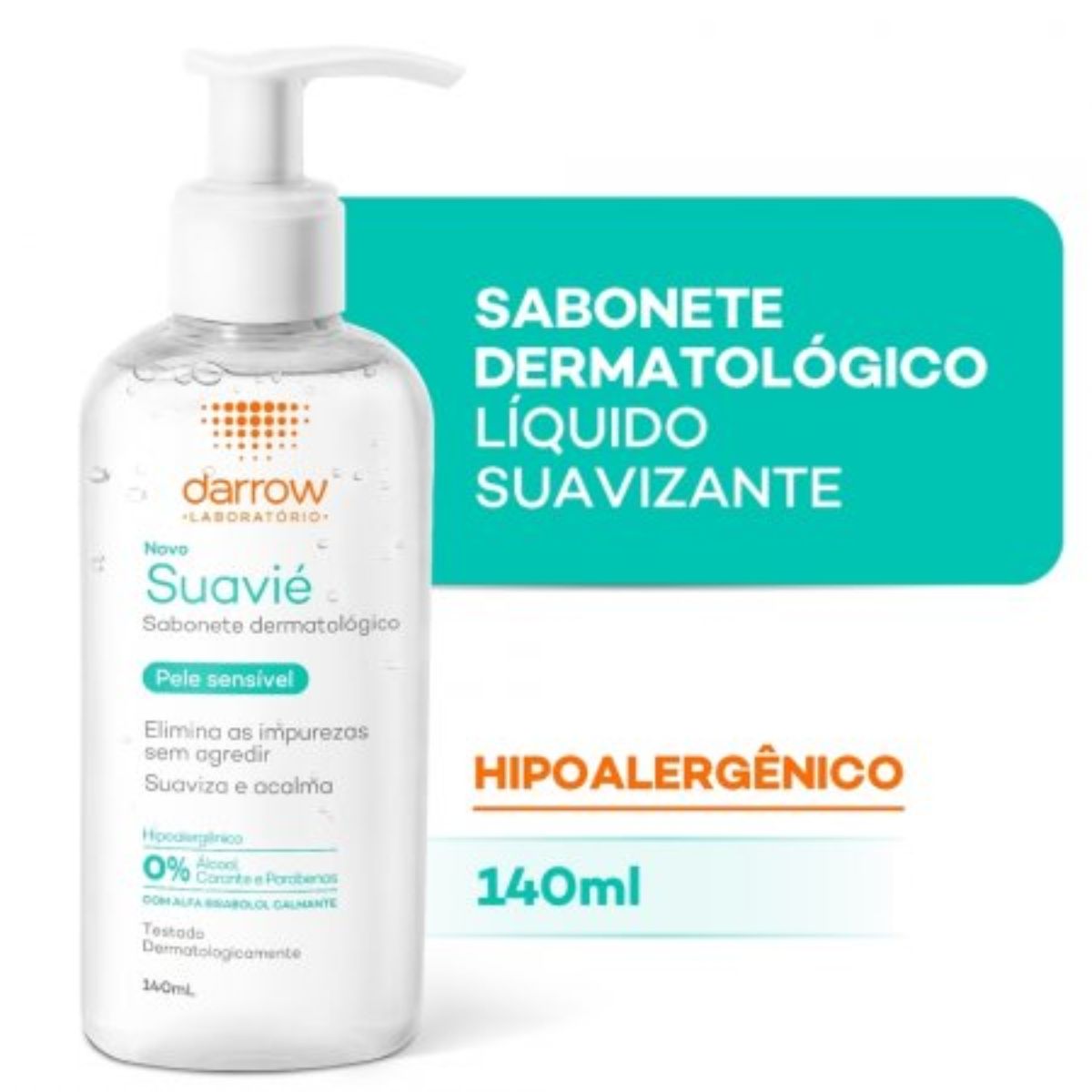 Sabonete Líquido Dermatológico Darrow Suavié Pele Sensível Com 140ml