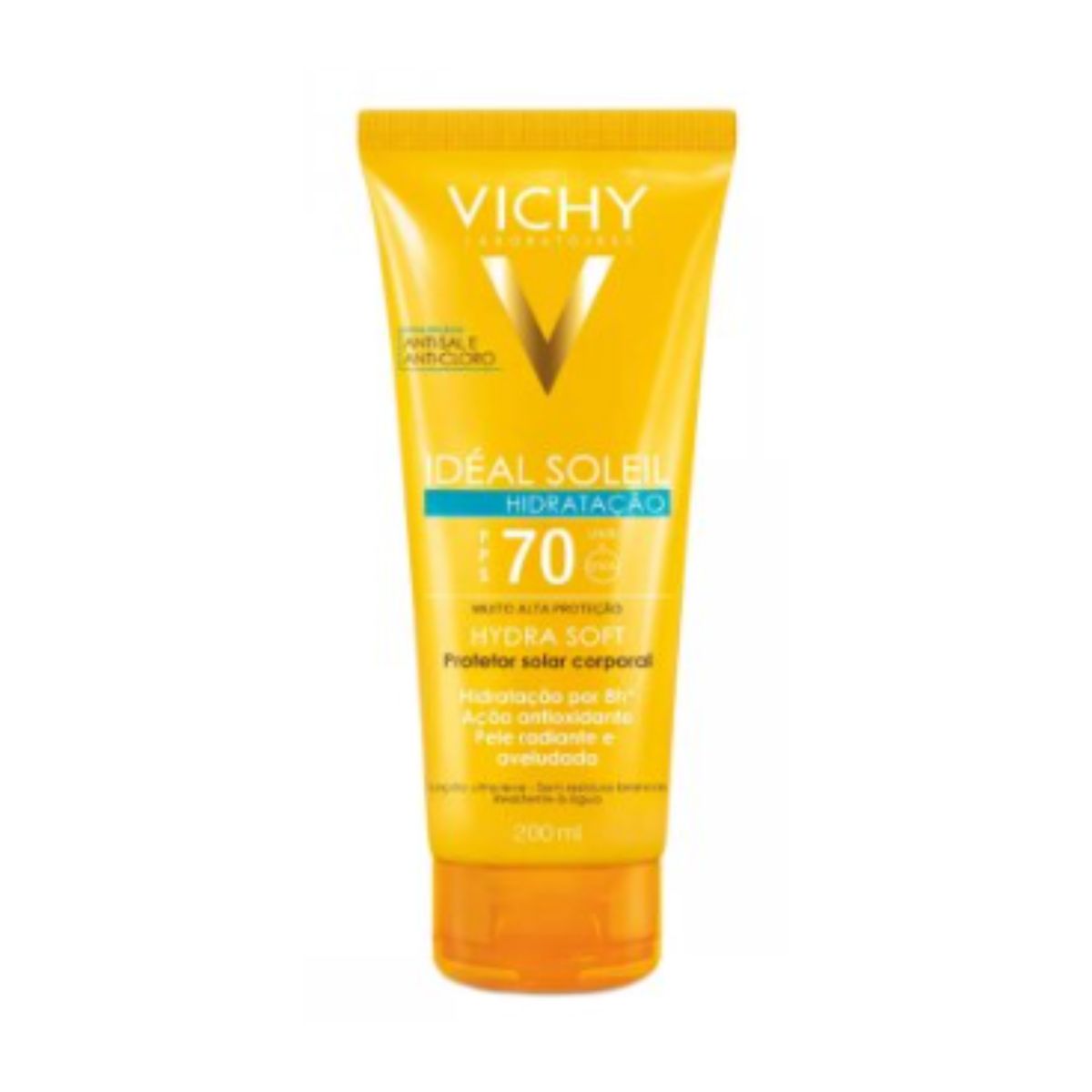 Protetor Solar Corporal Vichy Idéal Soleil Hydra Soft FPS 70 com 200 ml