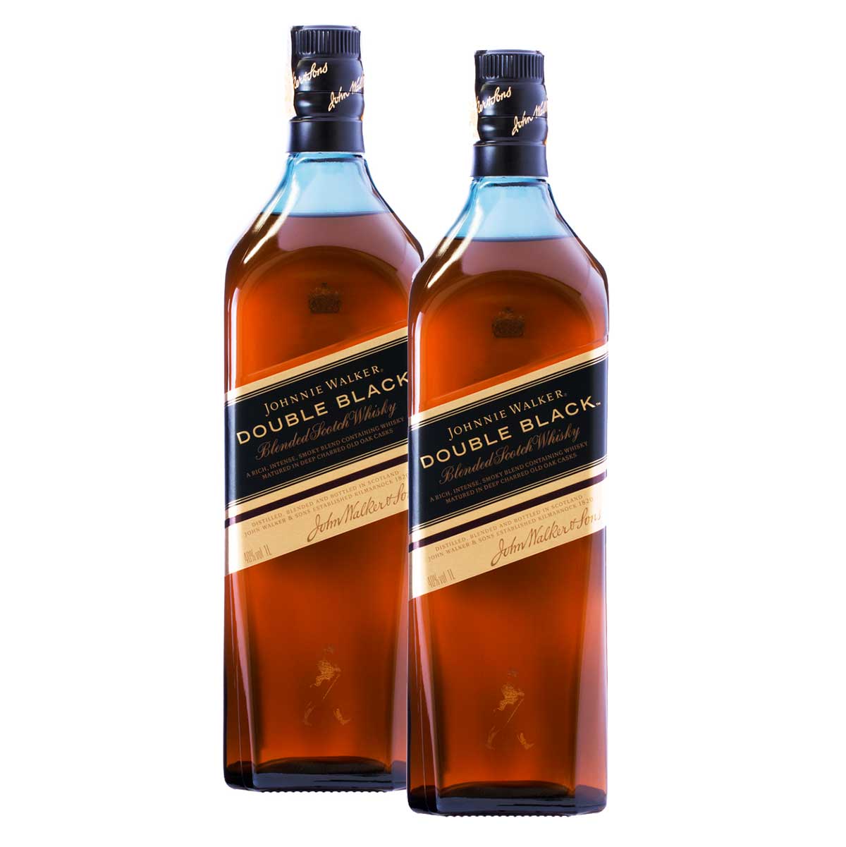 Whisky Escocês Johnnie Walker Double Black 1L com 2 unidades