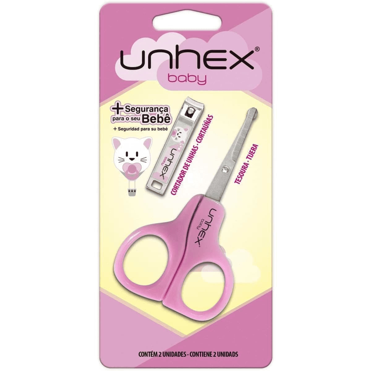 Kit Para Unhas Tesoura e Cortador Unhex Baby