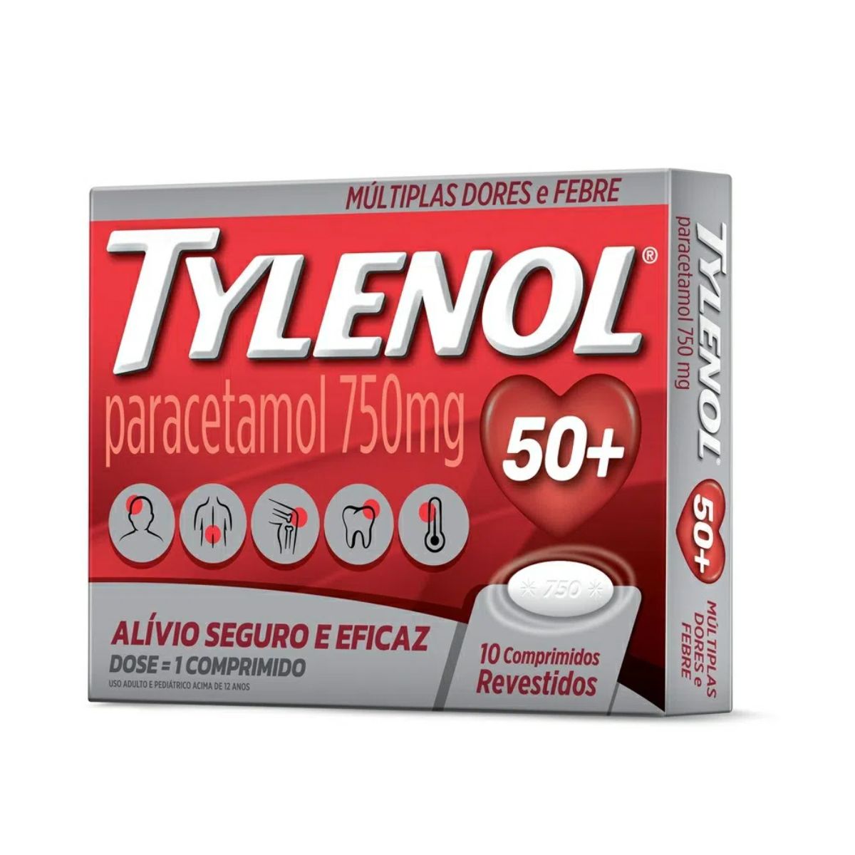 Tylenol Paracetamol 750 mg 10 Comprimidos