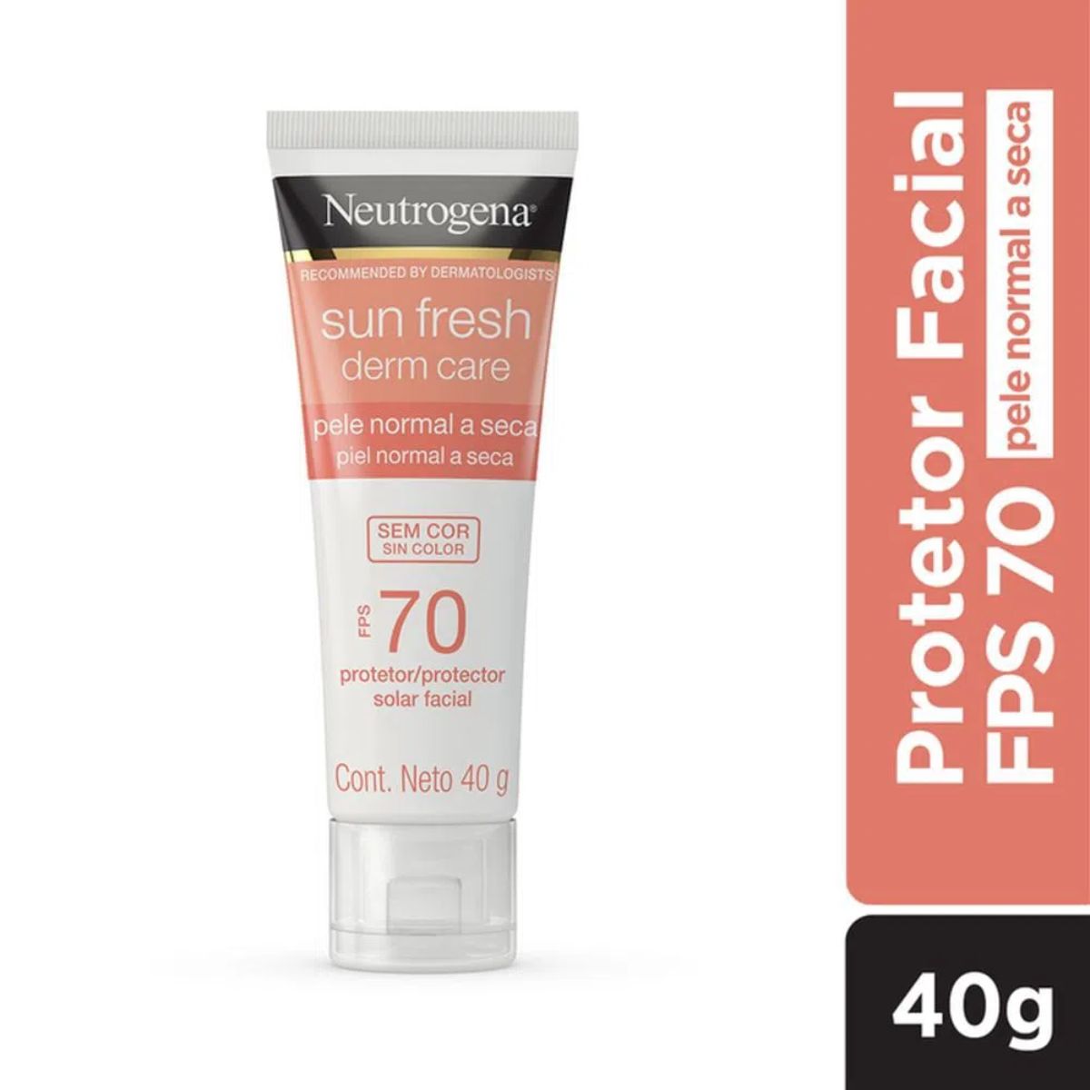 Protetor Solar Facial Neutrogena Sun Fresh Derm Care Dry Skin Sem Cor Fps 70 Com 40g