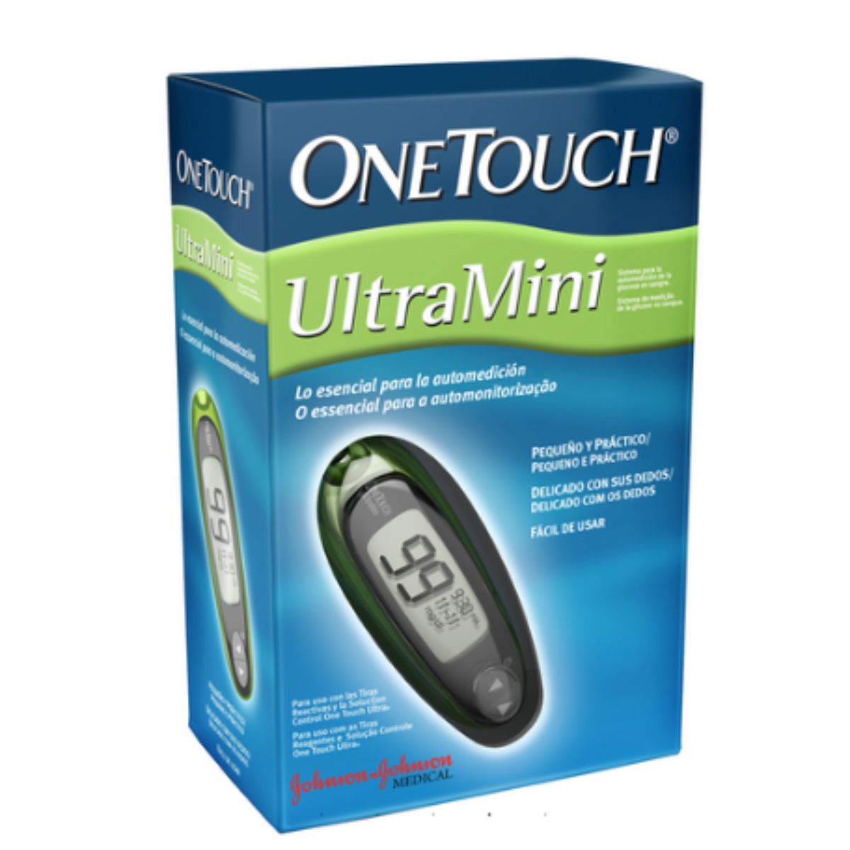 Kit Aparelho De Glicemia One Touch Mini Verde + Bolsa Para Carregar + Tiras E Lancetas Com 10 Unidade De Cada
