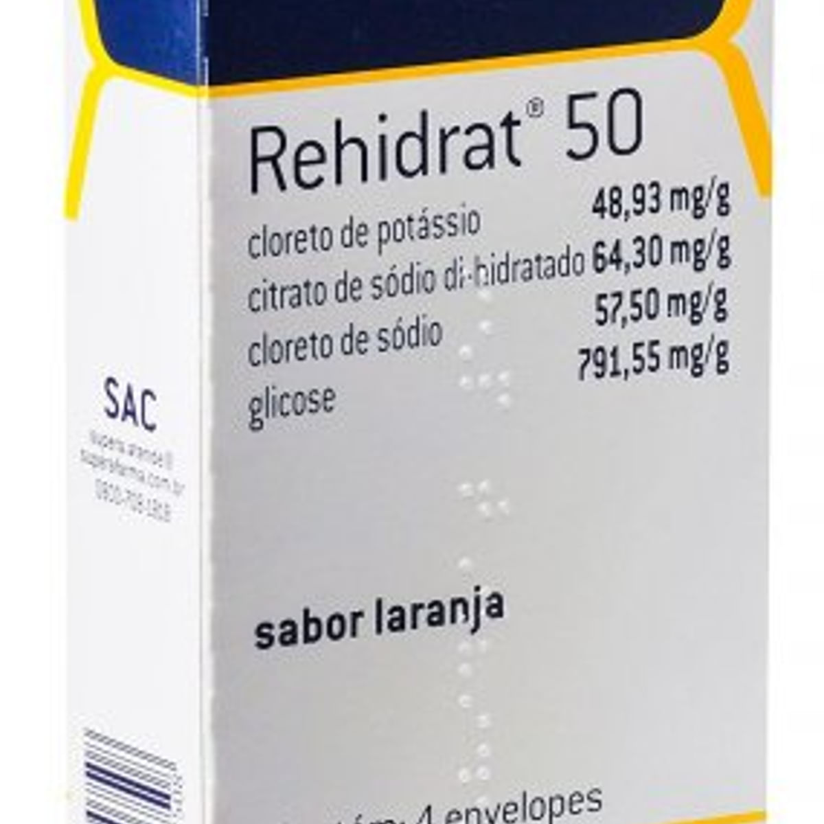 Rehidrat 50 Sabor Laranja com 4 Unidades