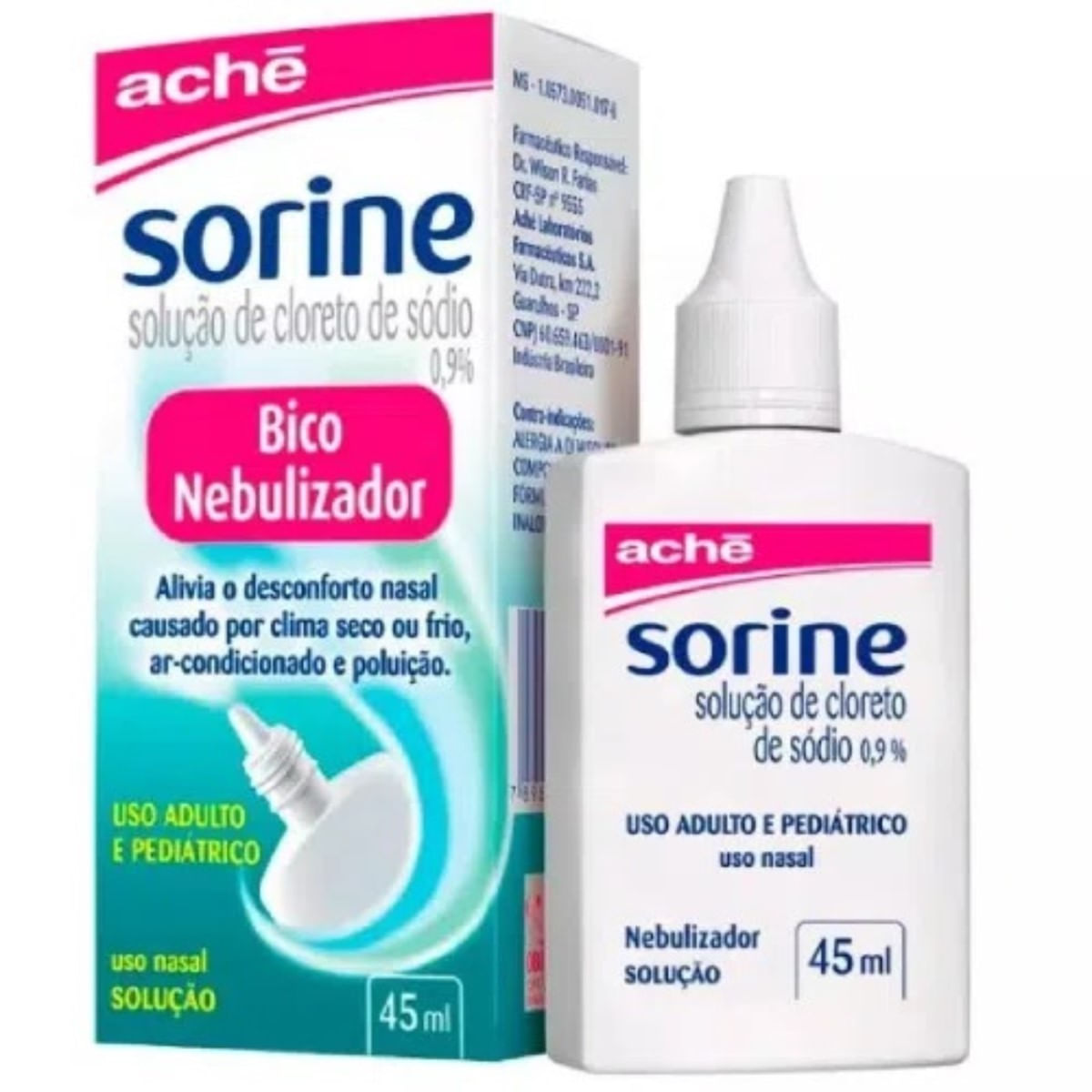 Sorine Solução Nasal 0,9% Bico Nebulizador 45 ml