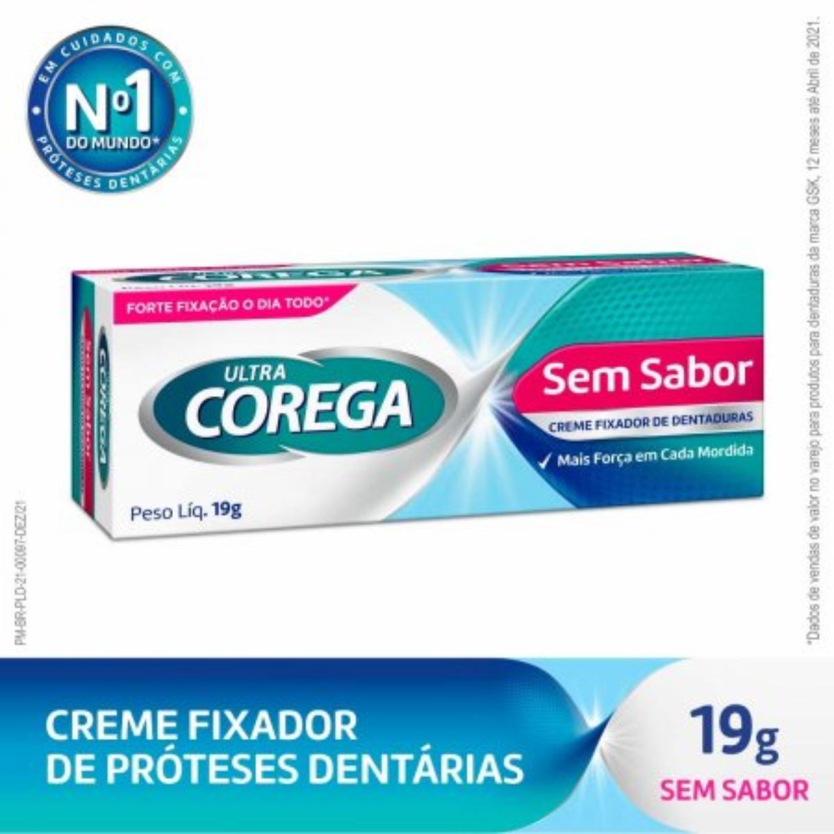 Corega Ultra Creme Tripla Ação Sem Sabor 20g Livre de Zinco