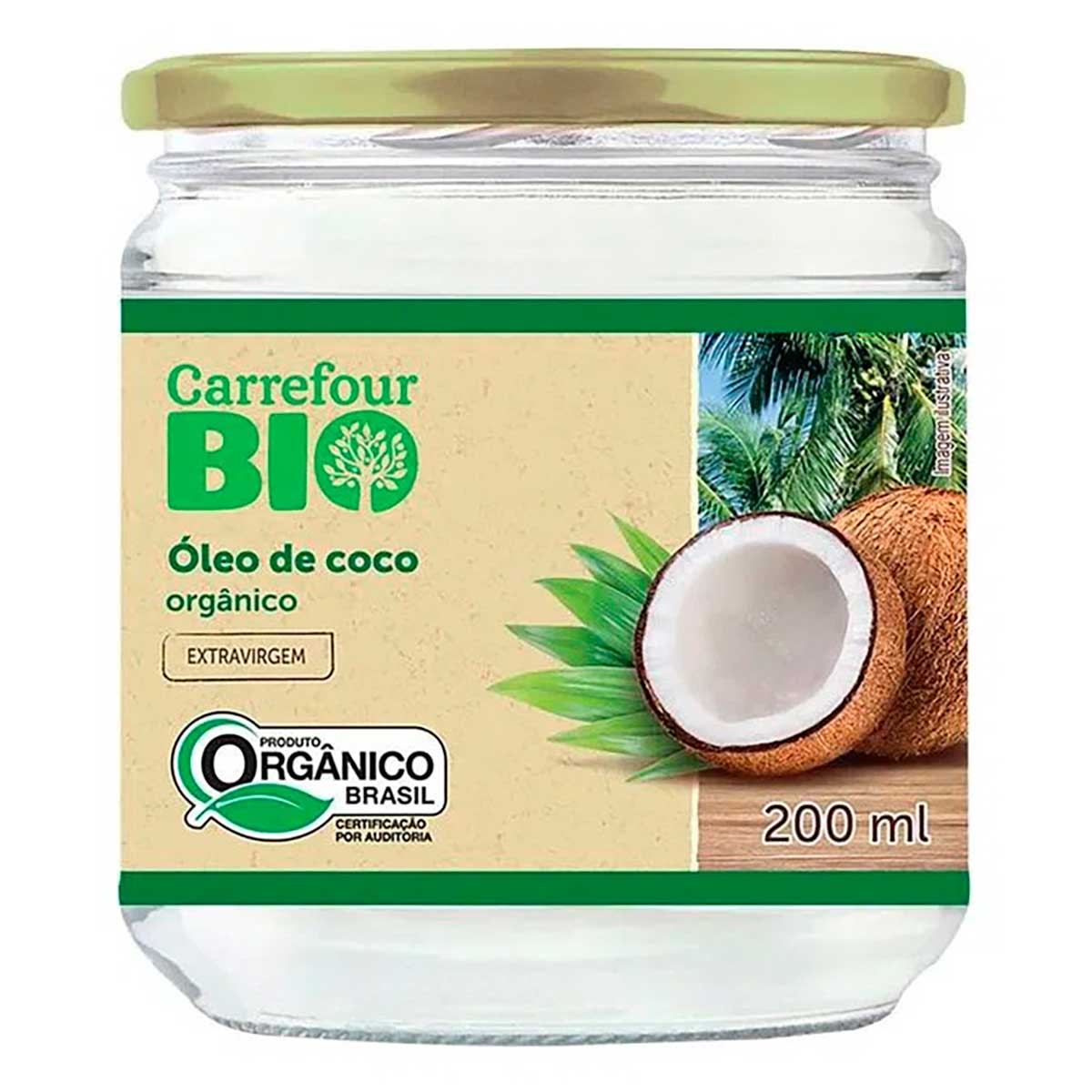 Óleo de Coco Extra Virgem Orgânico Carrefour Bio 200 ml