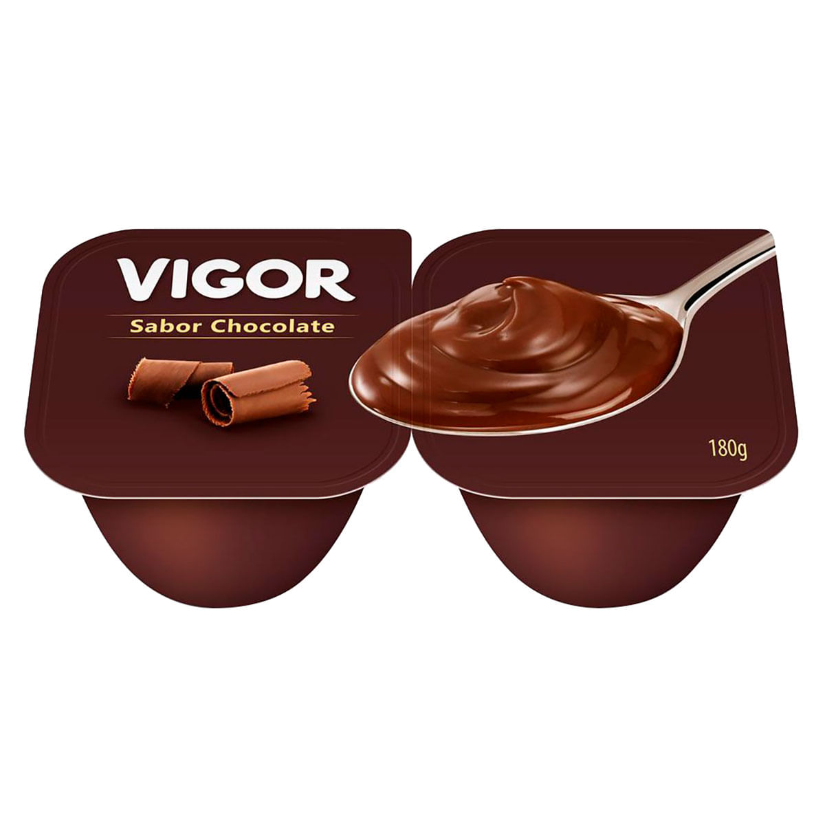 Sobremesa Láctea Cremosa de Chocolate Vigor 180g 2 Unidades