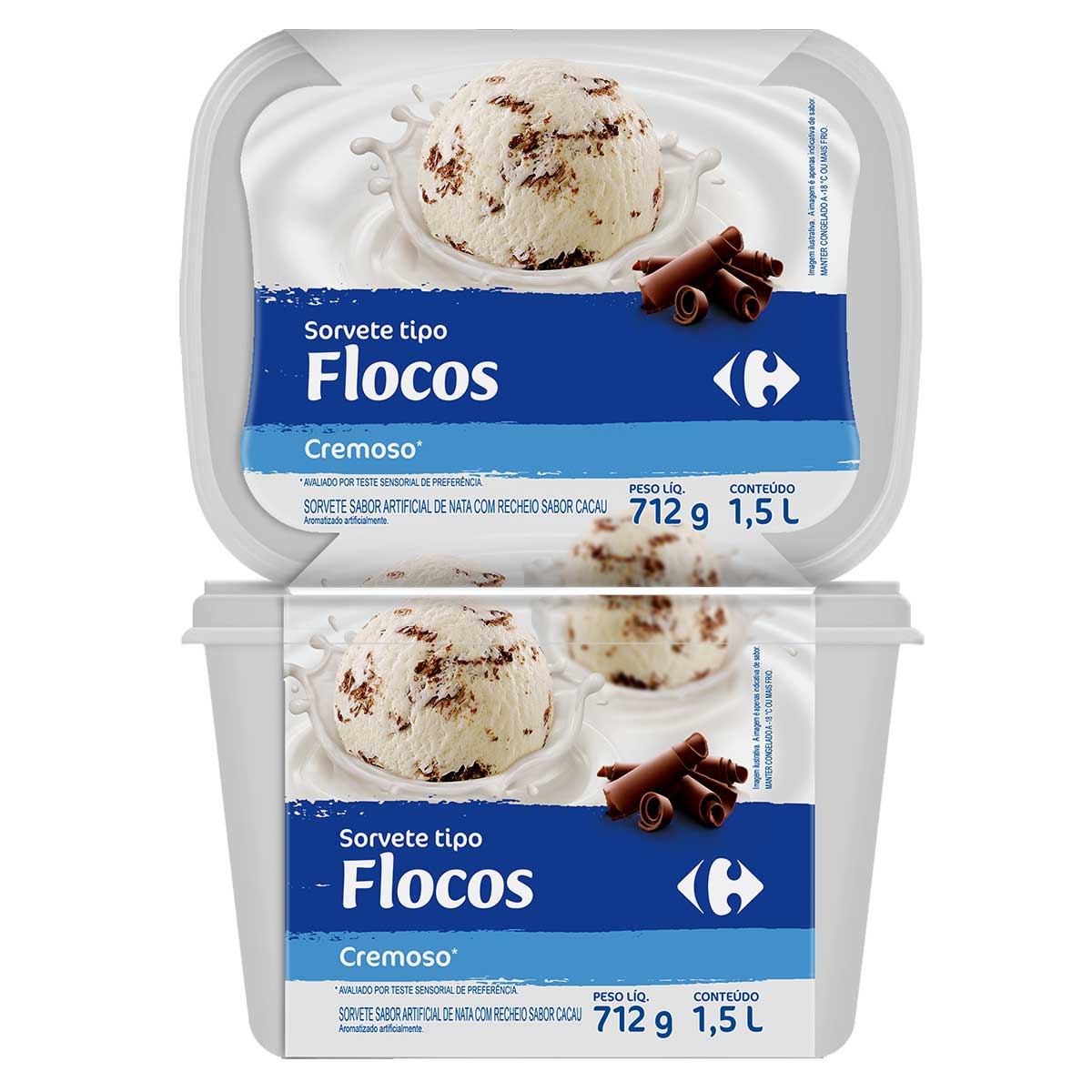 Sorvete de Flocos Carrefour 1,5 Litro