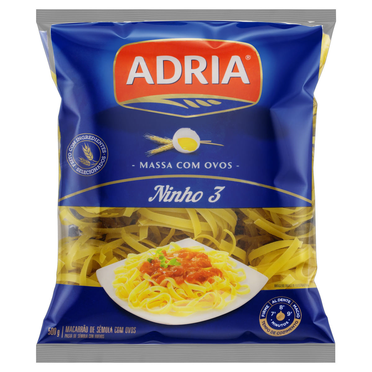 Macarrão de Sêmola com Ovos Ninho 3 Adria 500g