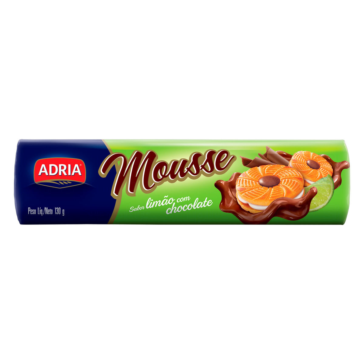 Biscoito Recheio Limão com Chocolate Adria Mousse 130g