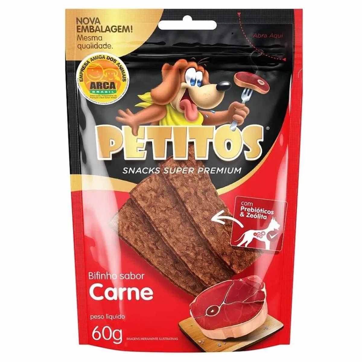 Bifinho para Cães Petitos Sabor Carne 60 g