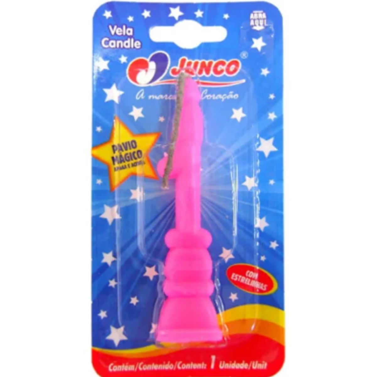 Vela De Aniversário  Número 1 Rosa Junco