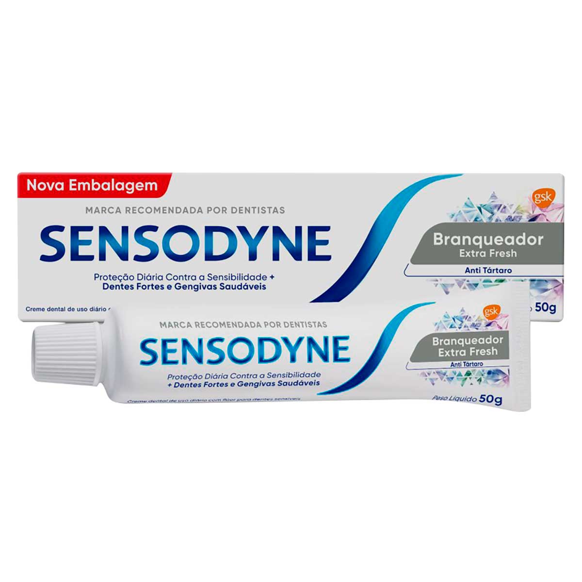 Sensodyne Branqueador Extra Fresh Pasta de Dente Para Dentes Sensíveis 50g