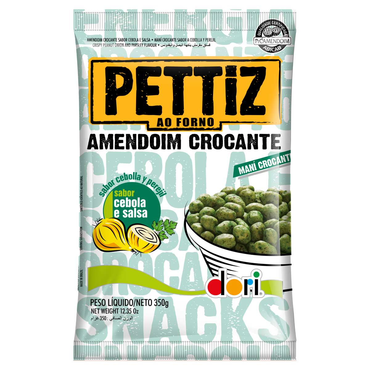 Amendoim Crocante Sabor Cebola e Salsa Dori Pettiz 350g