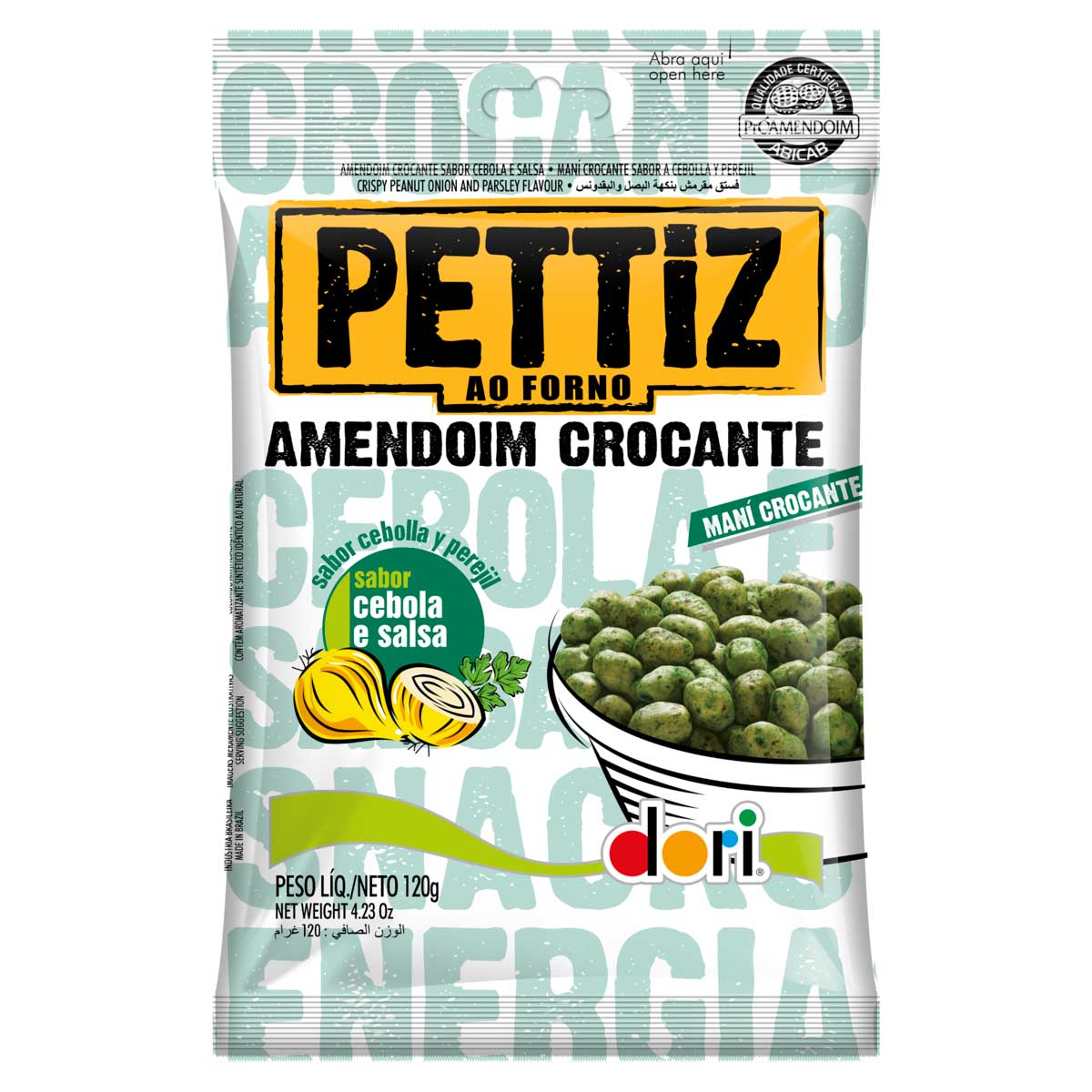 Amendoim Crocante Sabor Cebola e Salsa Dori Pettiz 120g