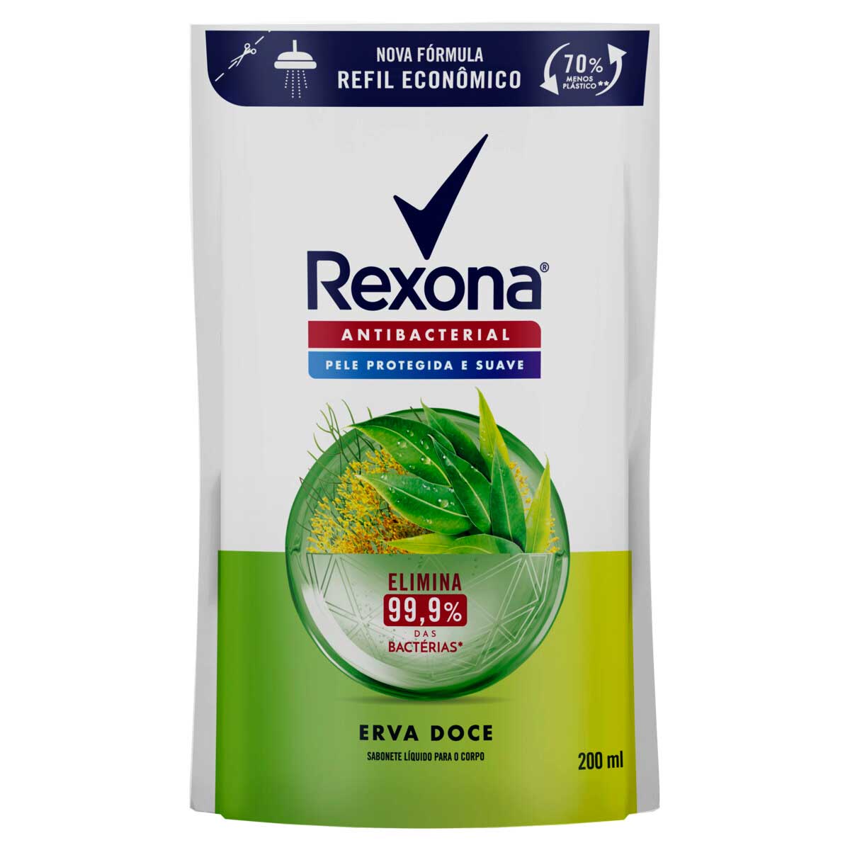 Sabonete Líquido Rexona Erva-Doce 200ml Refil Econômico