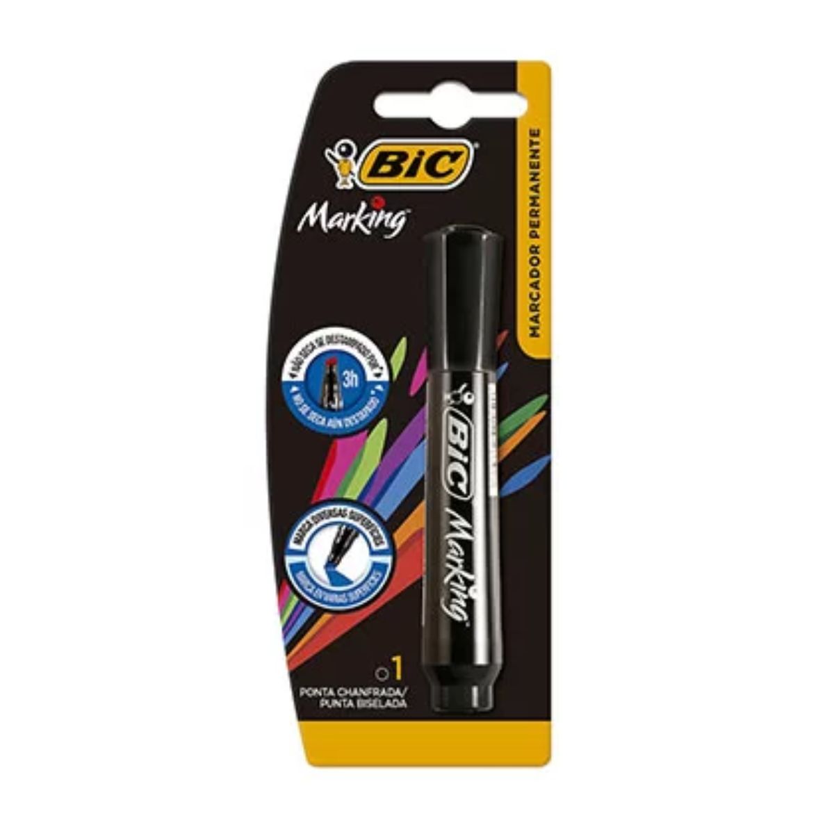 Marcador Permanente Preto Bic Marking 1 unidade