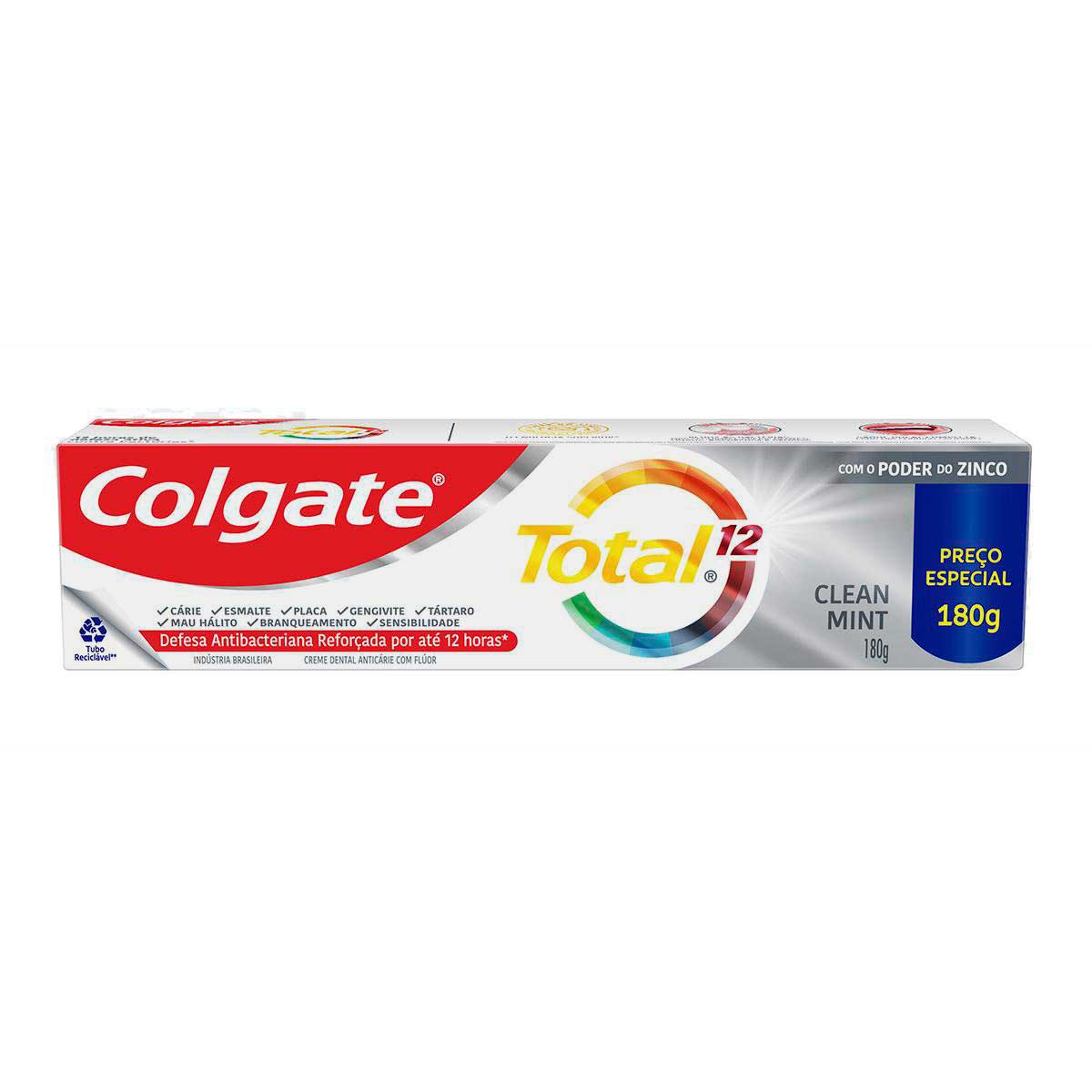 Creme Dental Colgate Total 12 Clean Mint 180 g