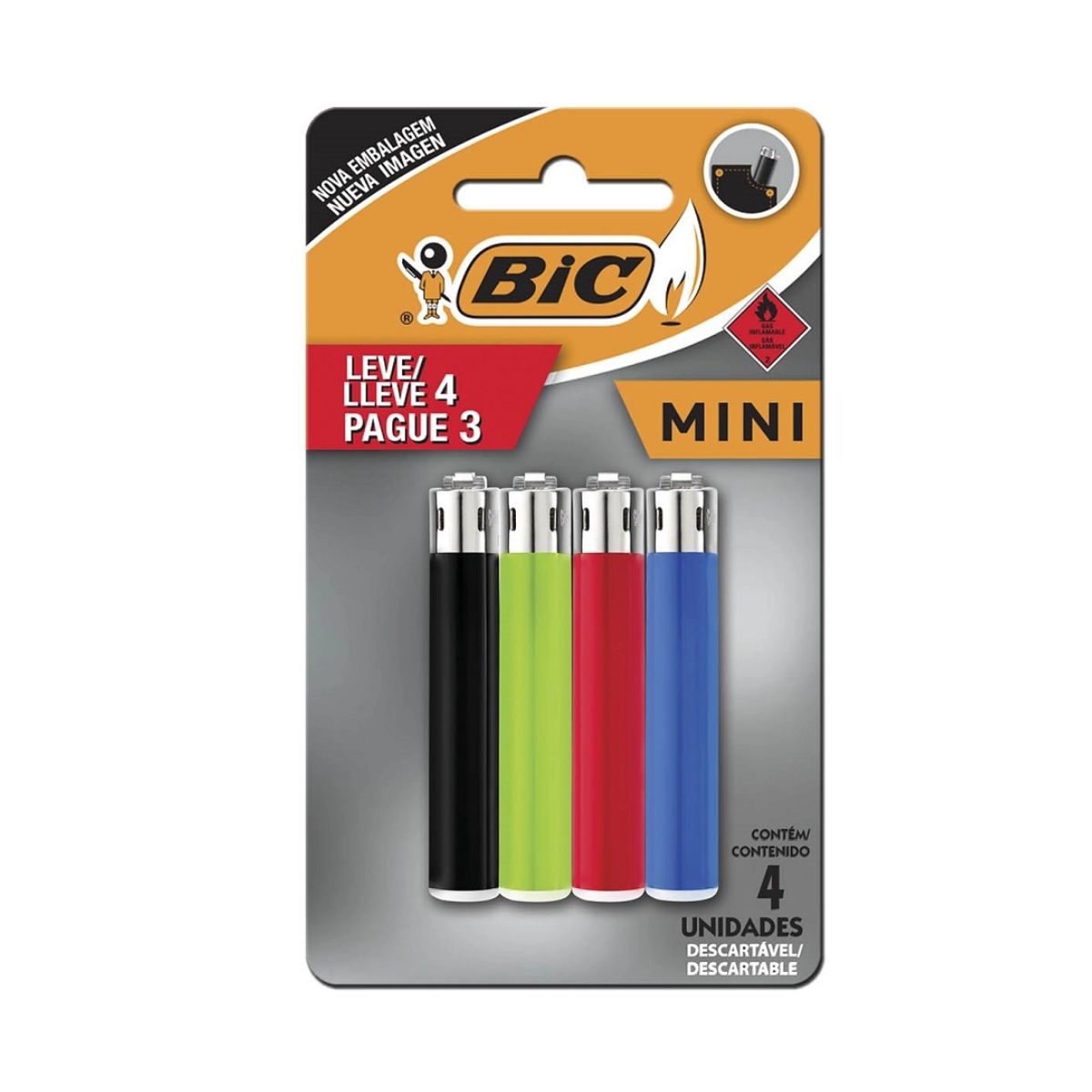 Conjunto de Isqueiro Mini Sortidos Bic