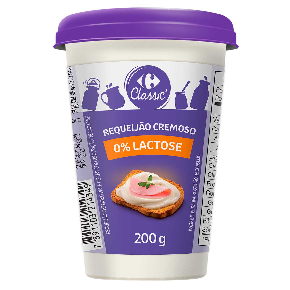 Requeijão Cremoso Sem Lactose Carrefour 200 g