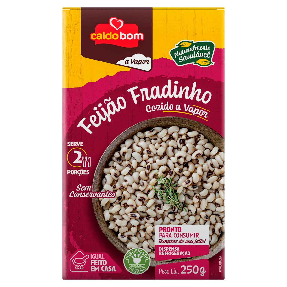 Feijão Fradinho Cozido no Vapor Caldo Bom 250g