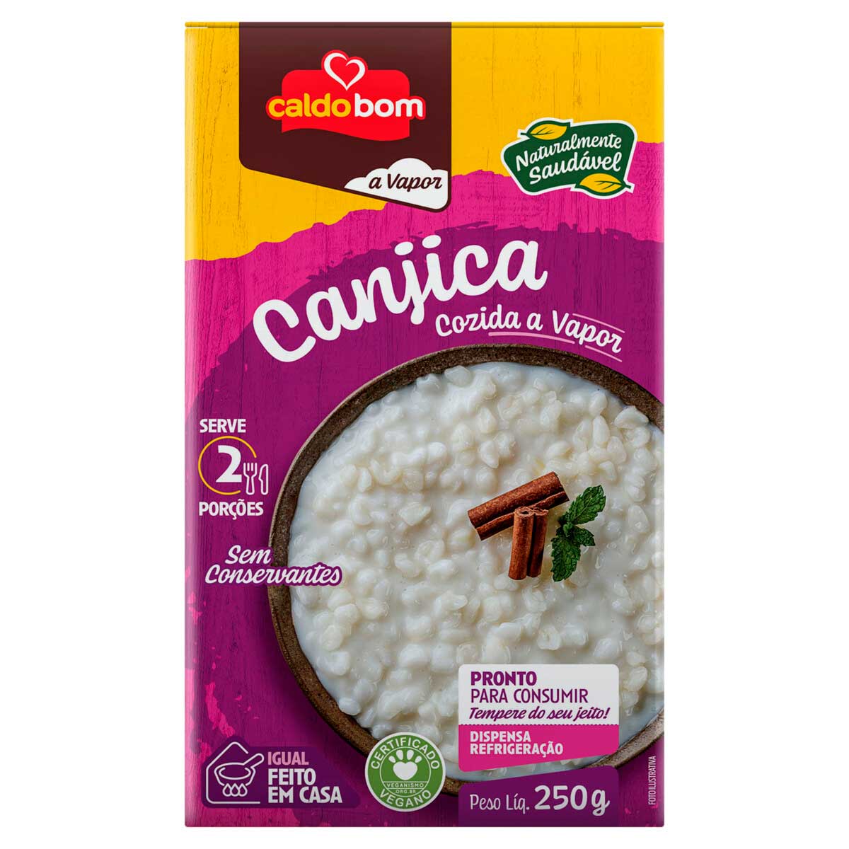 Canjica Branca Cozida no Vapor Caldo Bom 250g