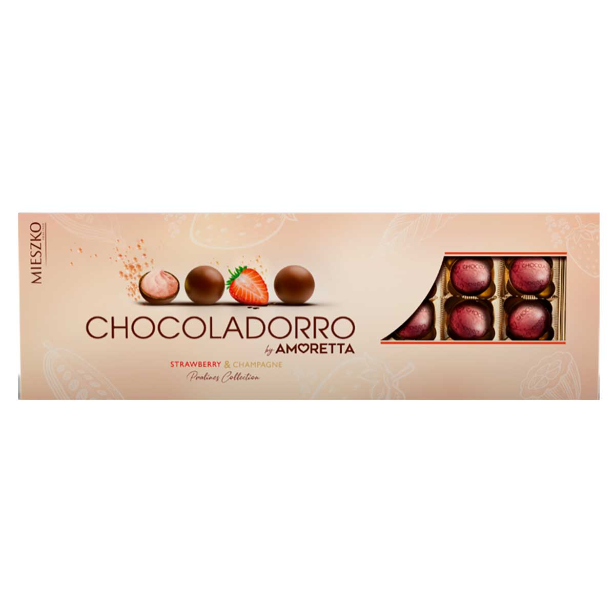 Bombons de Chocolate ao Leite Sabor Morango e Champanhe Chocoladorro 174g