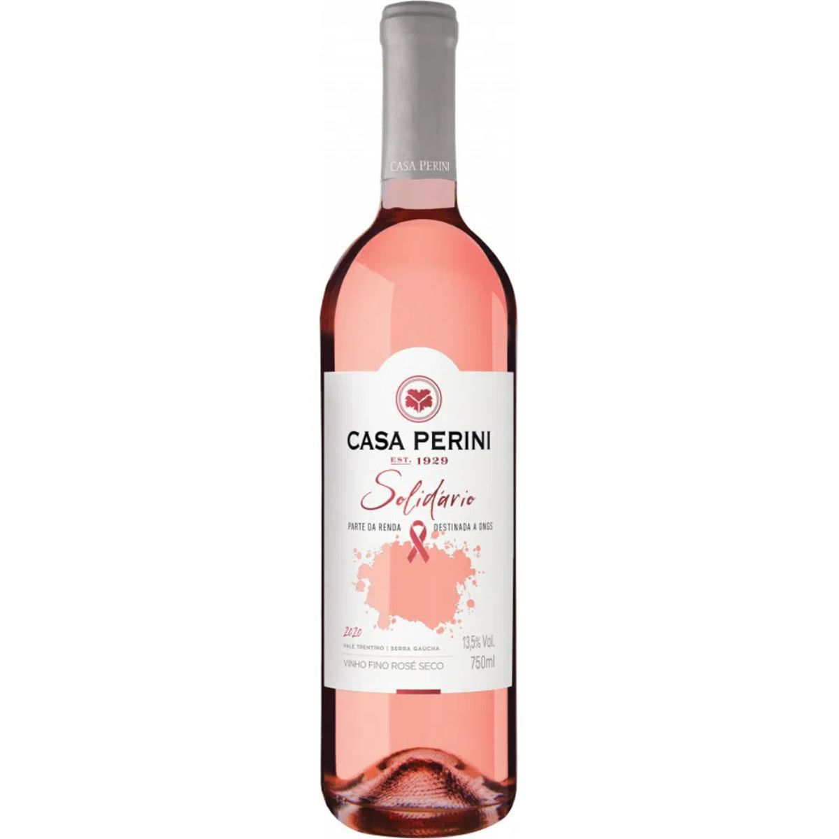 Vinho Rosé Seco Casa Perini Solidario Safra 2020 Merlot 750ml