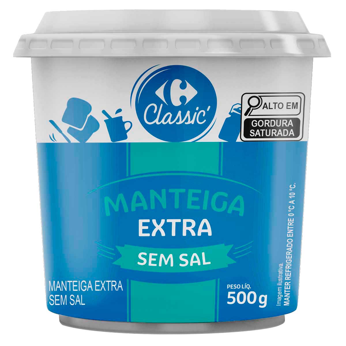 Manteiga Extra sem Sal Carrefour Pote 500 g