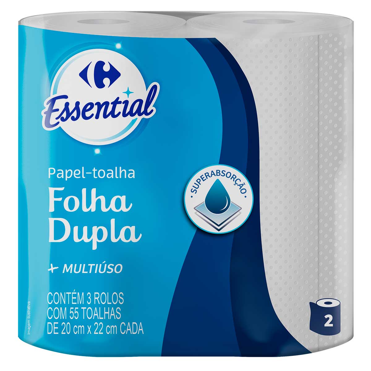 Papel Toalha Branco Carrefour 2 Unidades