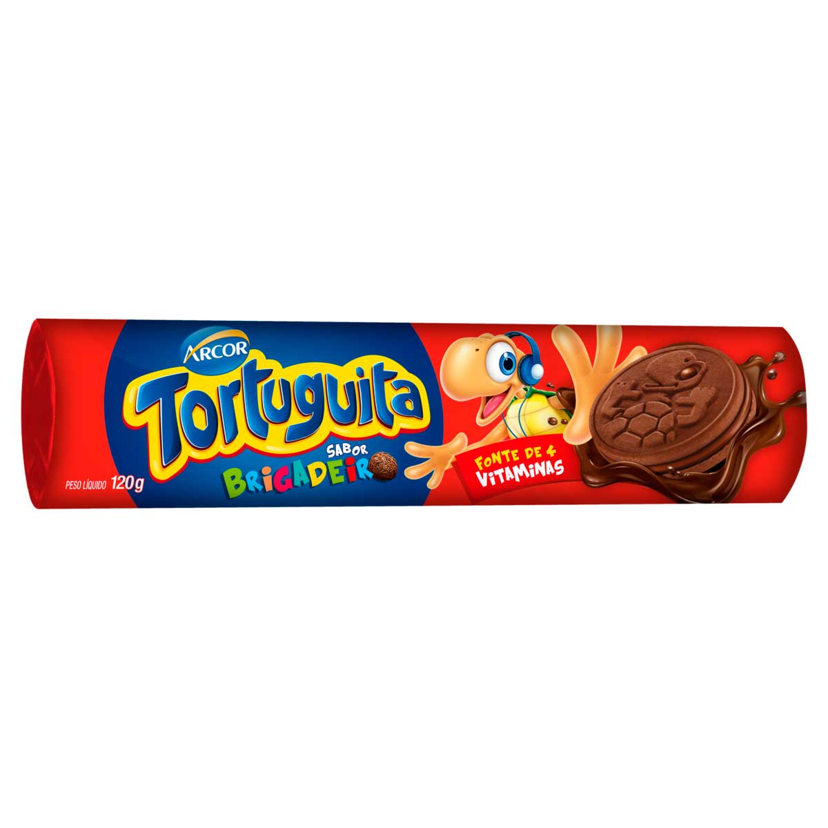 Biscoito Chocolate Recheio Brigadeiro Tortuguita 120g | Carrefour