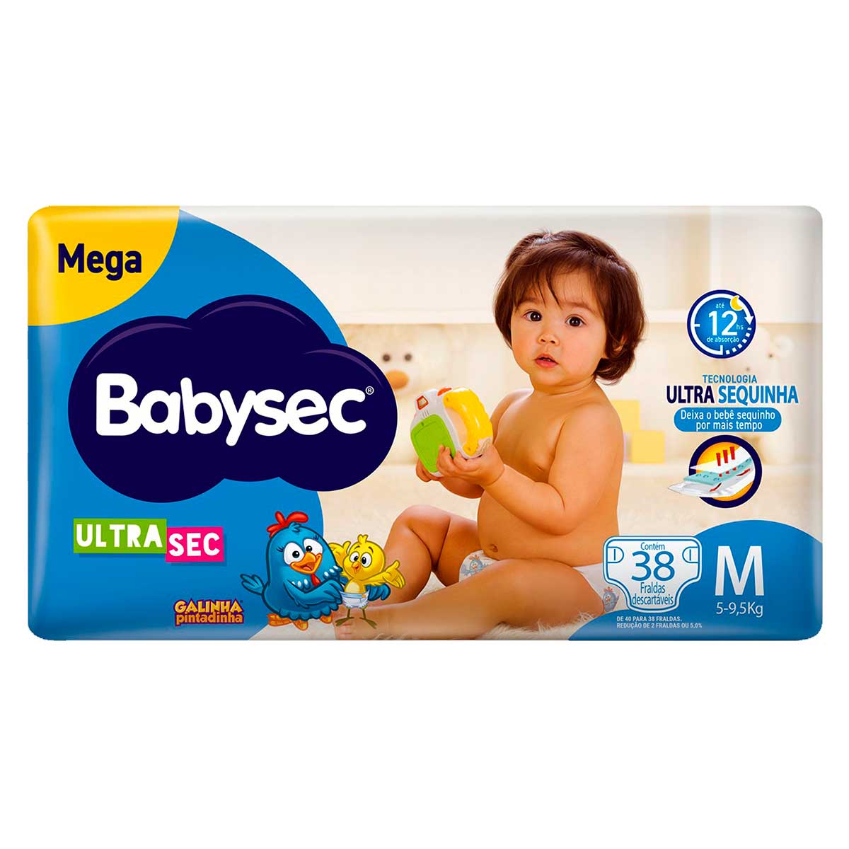 Fralda Babysec M Ultrasec Mega 38 unidades