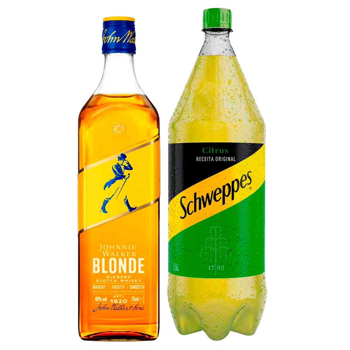 Whisky Escocês Johnnie Walker Blonde 12 Anos 750ml + Schweeppes Citrus Pet 1,5L