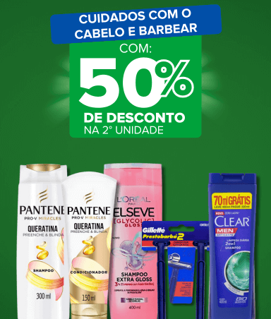 SINAL VERDE: CUIDADOS COM O CABELO E BARBEAR COM 50% OFF NA 2a unidade