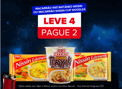 "Macarrão Instantâneo Nissin ou Macarrão Nissin Cup Noodles L4P2 "