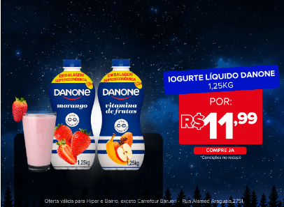 "Iogurte Líquido Danone 1,25KG por 11,99 "