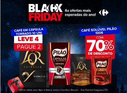 "Café em Cápsula Torrado 10 unidades L4P2 / Café Solúvel Pilão 1006 70% na2° "