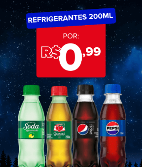 "Refrigerantes 200mL por 0,99 "